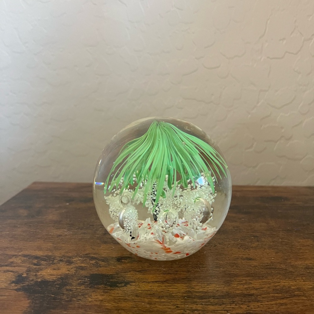Vintage glass ball paperweight